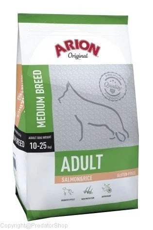 Arion medium breed 10-25kg adult lõhe ja riisiga 12kg