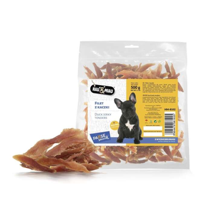 Hau & Miau Duck Jerky Tenders – pardifilee maius, 500 g
