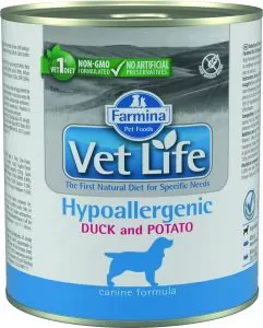 Farmina Vet Life Canine Hypoallergenic Duck & Potato( part&kartul) konserv koertele 300gr