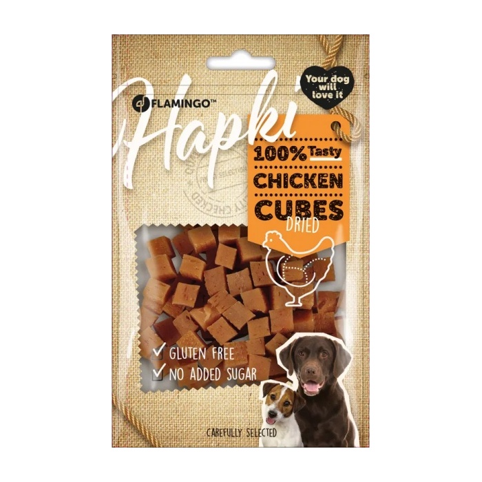 Flamingo Hapki Chicken Cubes Dried 170 g-kuivatatud kanakuubikud koertele