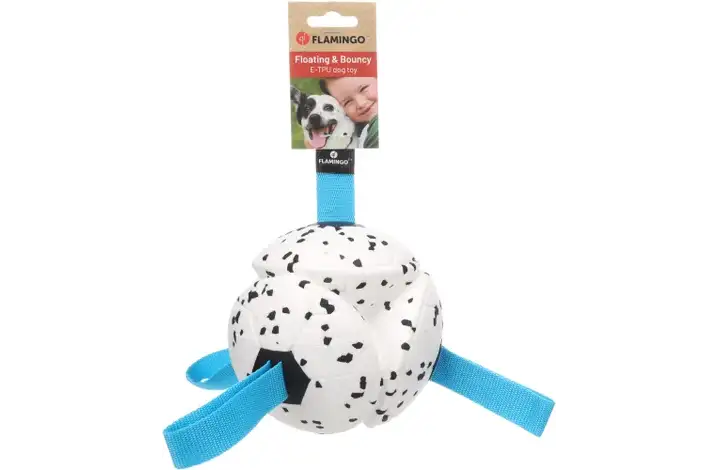 Flamingo ujuv ja põrkav pall