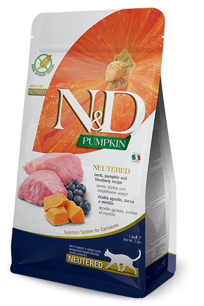 Farmina N&D Pumpkin Neutered Lamb, Pumpkin & Blueberry 300gr-(lambalihaga)