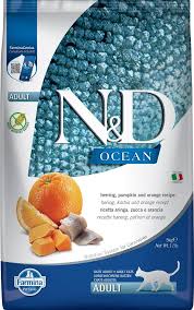 Farmina N&D Ocean Herring, Pumpkin & Orange adult cat 300gr(heeringaga)